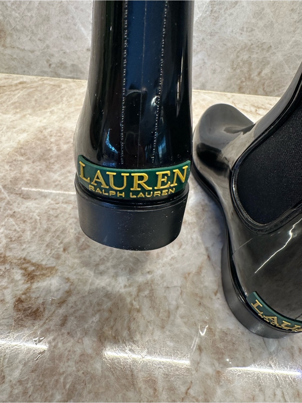 Lauren Ralph Lauren Black Ankle Rain Boots - Picture 5 of 8